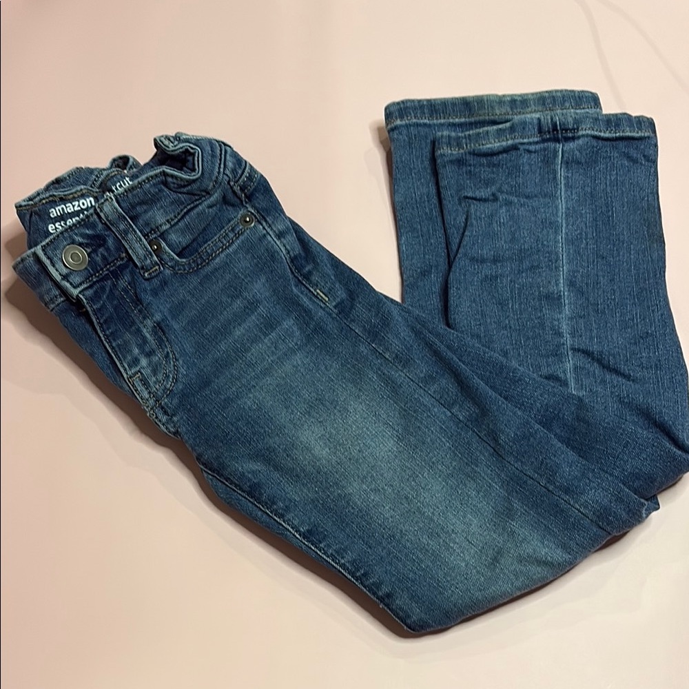 Amazon Essentials Adjustable Blue Skinny Jeans with Faded Details